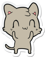 pegatina de un gato feliz de dibujos animados png