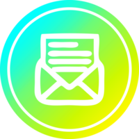 envelope letter circular icon with cool gradient finish png