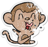pegatina angustiada de un mono loco de dibujos animados png