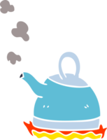 cartoon doodle kettle on stove png