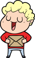 laughing cartoon man with parcel png