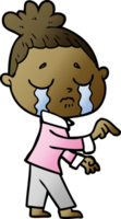 cartoon crying woman pointing png