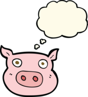 cartoon pig face with thought bubble png