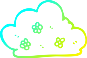 cold gradient line drawing of a cartoon hedge png