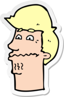 sticker van een cartoon nerveuze man png