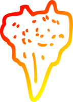 warm gradient line drawing of a cartoon dog tooth png