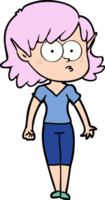 garota elfa dos desenhos animados olhando png