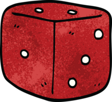 cartoon doodle red dice png