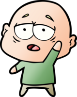 cartoon tired bald man png