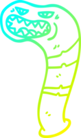 cold gradient line drawing of a cartoon monster leech png