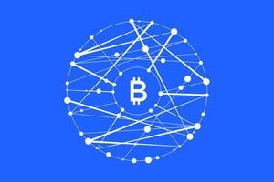 logo para blockchain tecnología vector