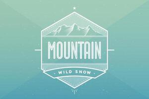 Logo badge for creative design project. Label related to mountain theme. illustration. vector