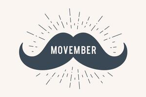 Poster and banner with text Movember and mustache vector