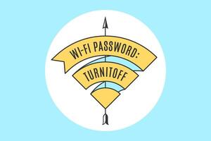 Vintage ribbon WiFi sign for free wi-fi in cafe or restaurant vector