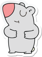 sticker of a quirky hand drawn cartoon bear png