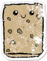 vinheta angustiada de um biscoito de desenho animado png