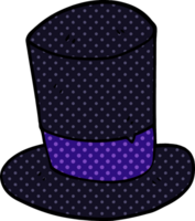 cappello a cilindro di doodle del fumetto png