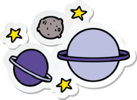 klistermärke av en tecknad planeter png