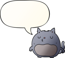 cartoon cat with speech bubble in smooth gradient style png