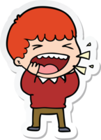 sticker of a cartoon laughing man png