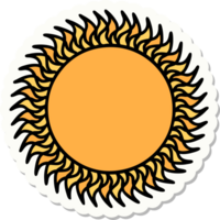 sticker of tattoo in traditional style of a sun png