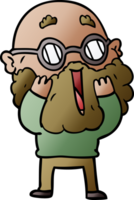 cartoon amazed man with beard png