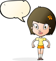 cartoon pretty woman with speech bubble png