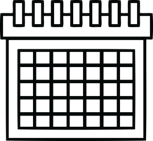 line drawing cartoon of a work calendar png