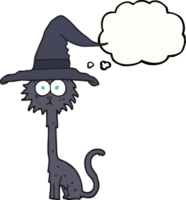 hand drawn thought bubble cartoon halloween cat png