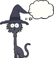 Hand gezeichnet habe gedacht Blase Karikatur Halloween Katze png