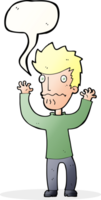 cartoon frightened man with speech bubble png