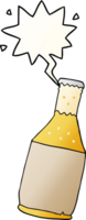 cartoon beer bottle with speech bubble in smooth gradient style png