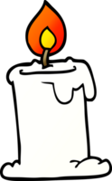 cartoon doodle candle burning png