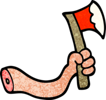 Grunge strukturierte Abbildung Cartoon-Arm mit Axt png