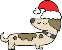 cartoon dog wearing christmas hat png