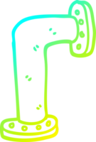 cold gradient line drawing of a cartoon water pipe png