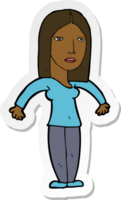 sticker of a cartoon annoyed woman png