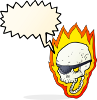 cartoon flaming pirate skull with speech bubble png