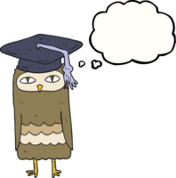 hand drawn thought bubble cartoon wise owl png