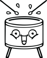 line drawing cartoon of a drum png