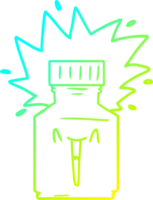 cold gradient line drawing of a cartoon pill jar png
