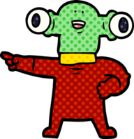 friendly cartoon alien pointing png
