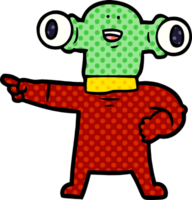 desenho animado alienígena apontando png