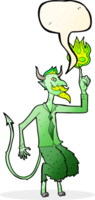 cartoon devil in shirt and tie with speech bubble png