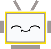 flat color retro cartoon of a robot head png