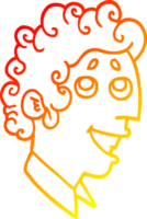 caldo pendenza linea disegno di un' cartone animato uomo viso png