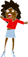 mulher de desenho animado tendo problemas para andar de salto png