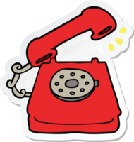 sticker of a cartoon ringing telephone png