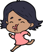 cartoon girl pulling face png