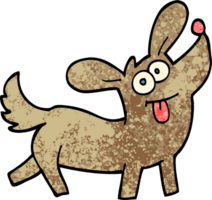 cão feliz dos desenhos animados de ilustração texturizada grunge png